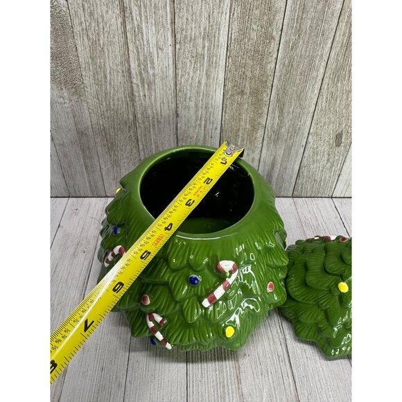 Vtg Dayton Hudson Style Christmas Tree Cookie Jar Container with 9" Tall Ceramic - Picture 9 of 10